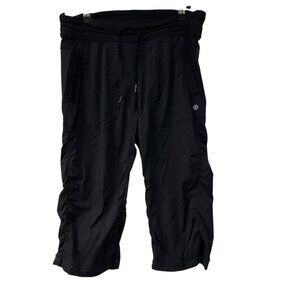 LULULEMON Dance Studio Crop Pants BLACK Capri Drawstring Yoga Women’s Size 6